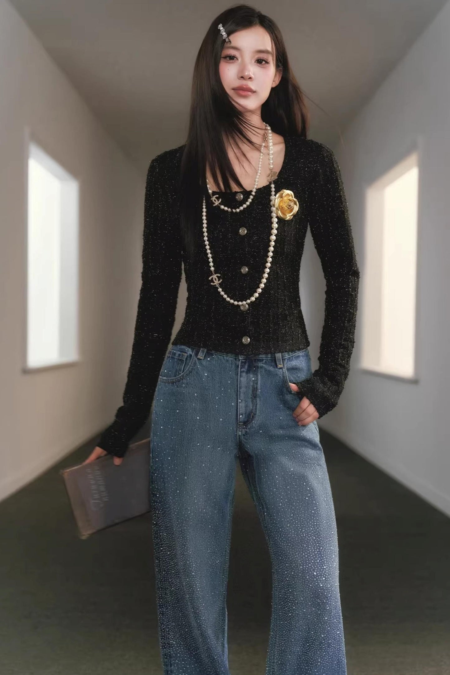 Starry Sky Rhinestone Jeans