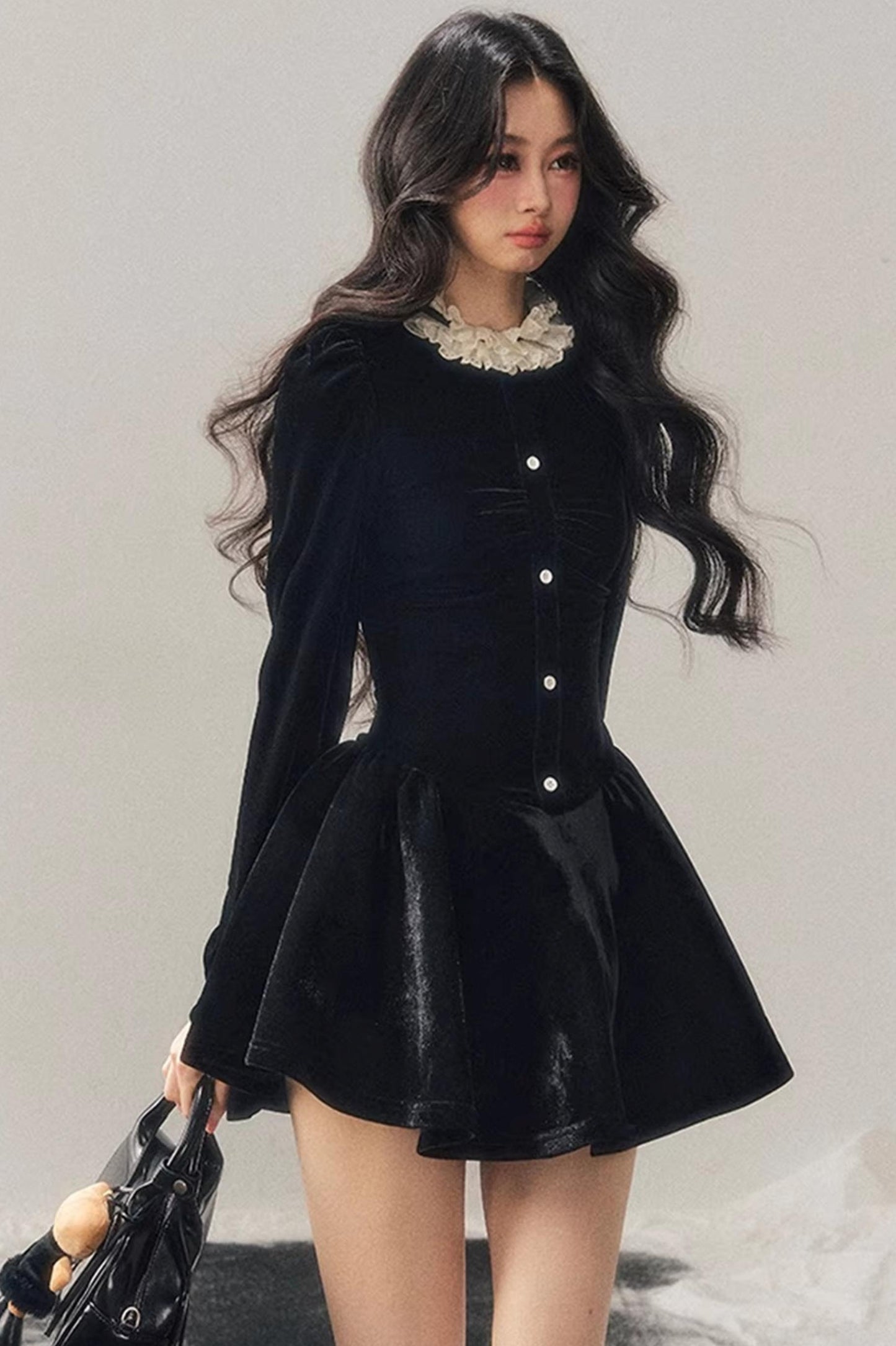 Ruffled Lace Winter Dress