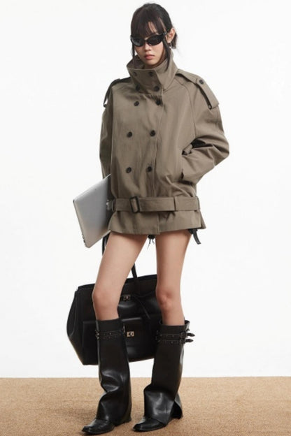 Retro Dark Khaki Work Jacket