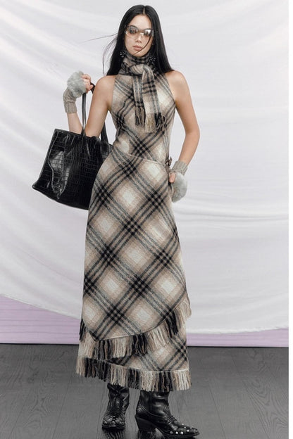 Plaid Woolen Suit Set-Up