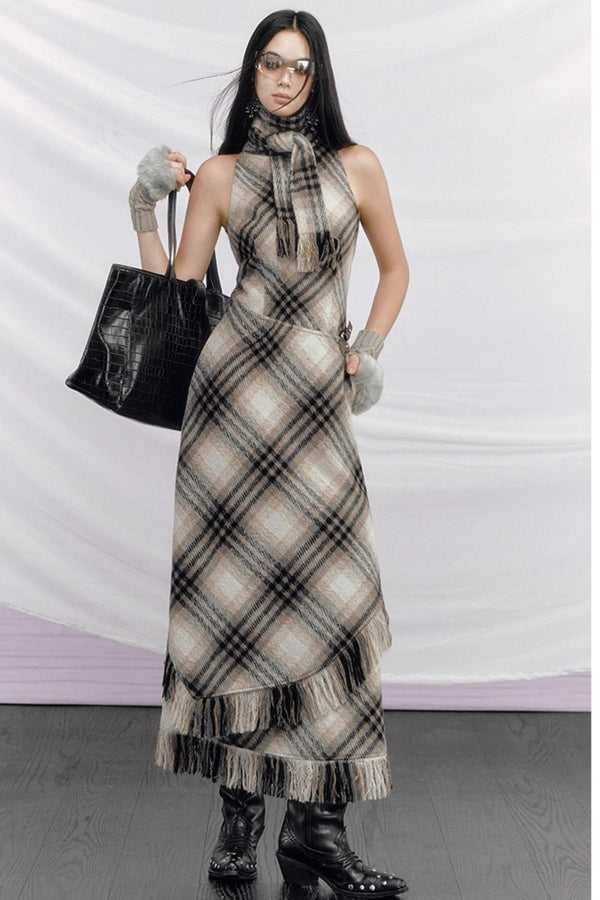 Plaid Woolen Suit Set-Up