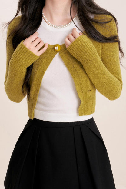 Cashmere Wool Crew Neck Knit Coat