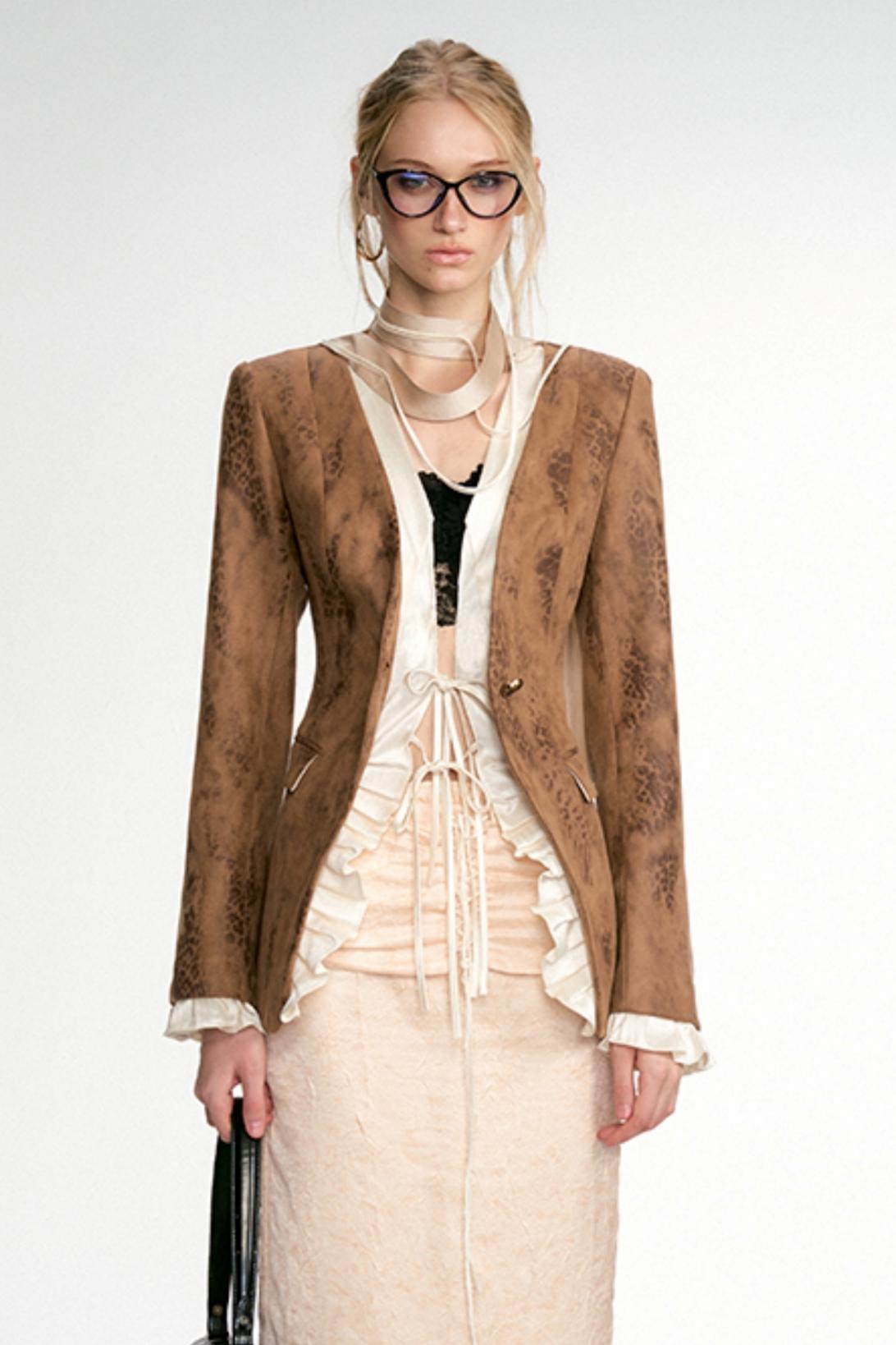 New York Poets Collarless Midi Blazer