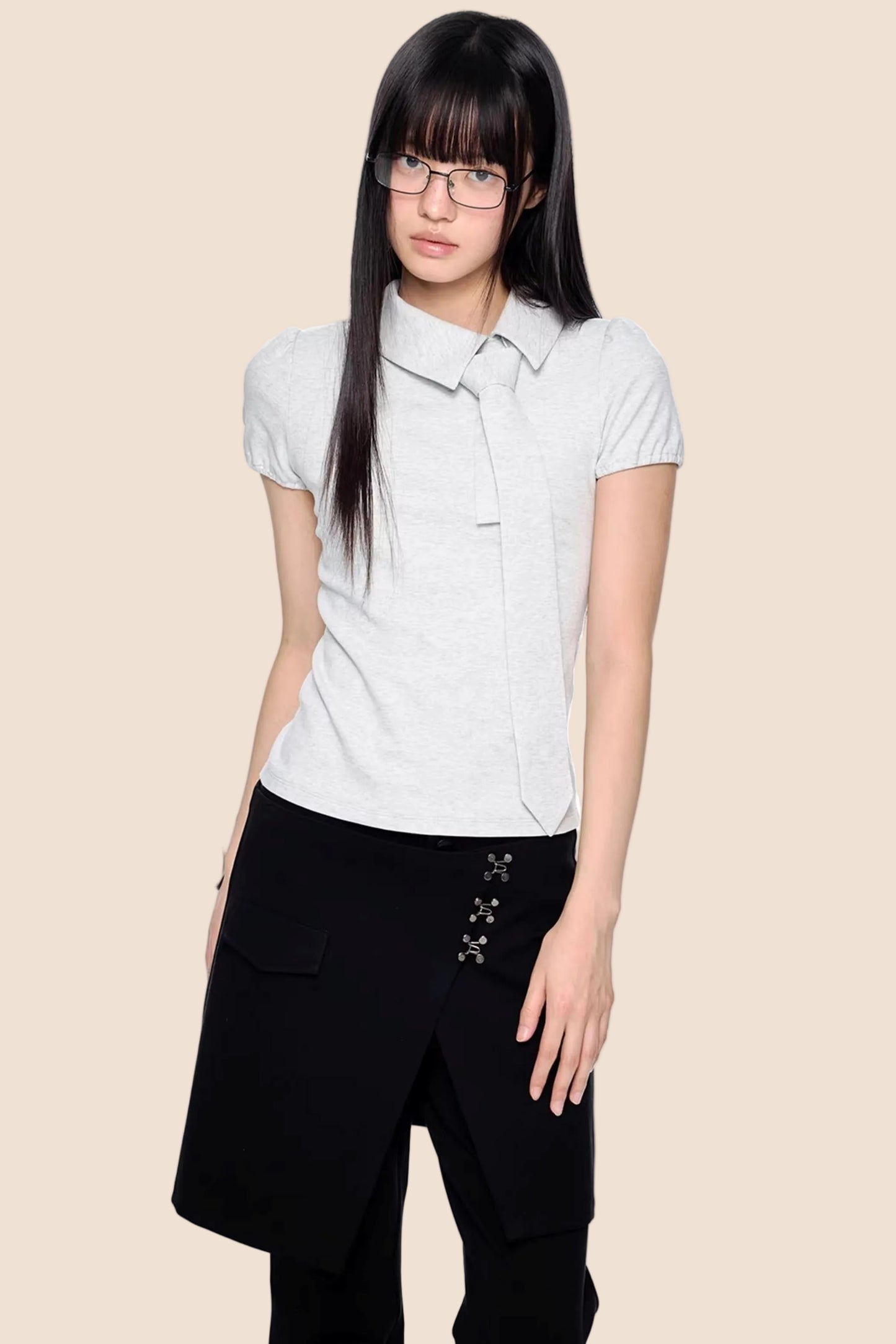 Diagonal Tie Knitted Top