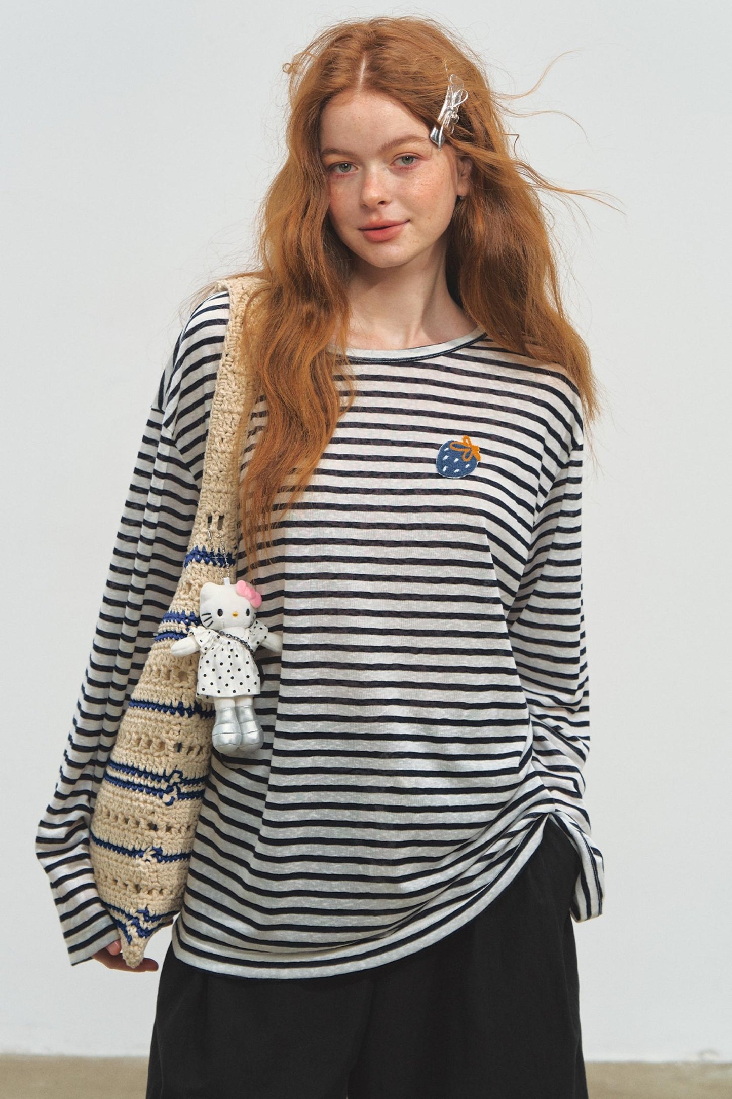 Sunshine Stripes Long Sleeve Smock