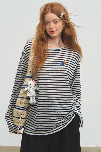 Sunshine Stripes Long Sleeve Smock