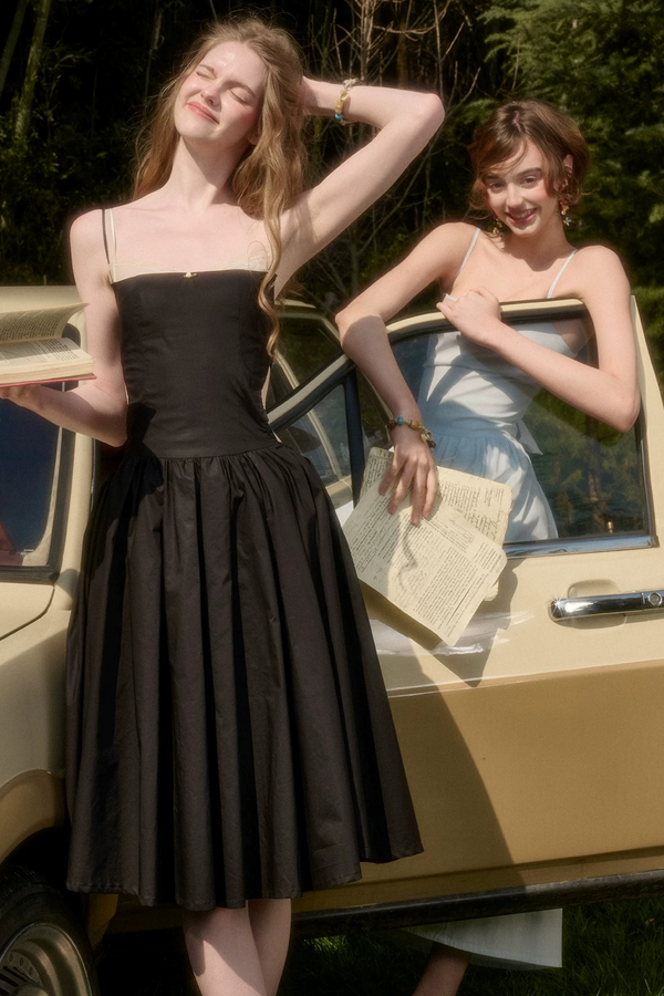Vestido romántico francés de algodón