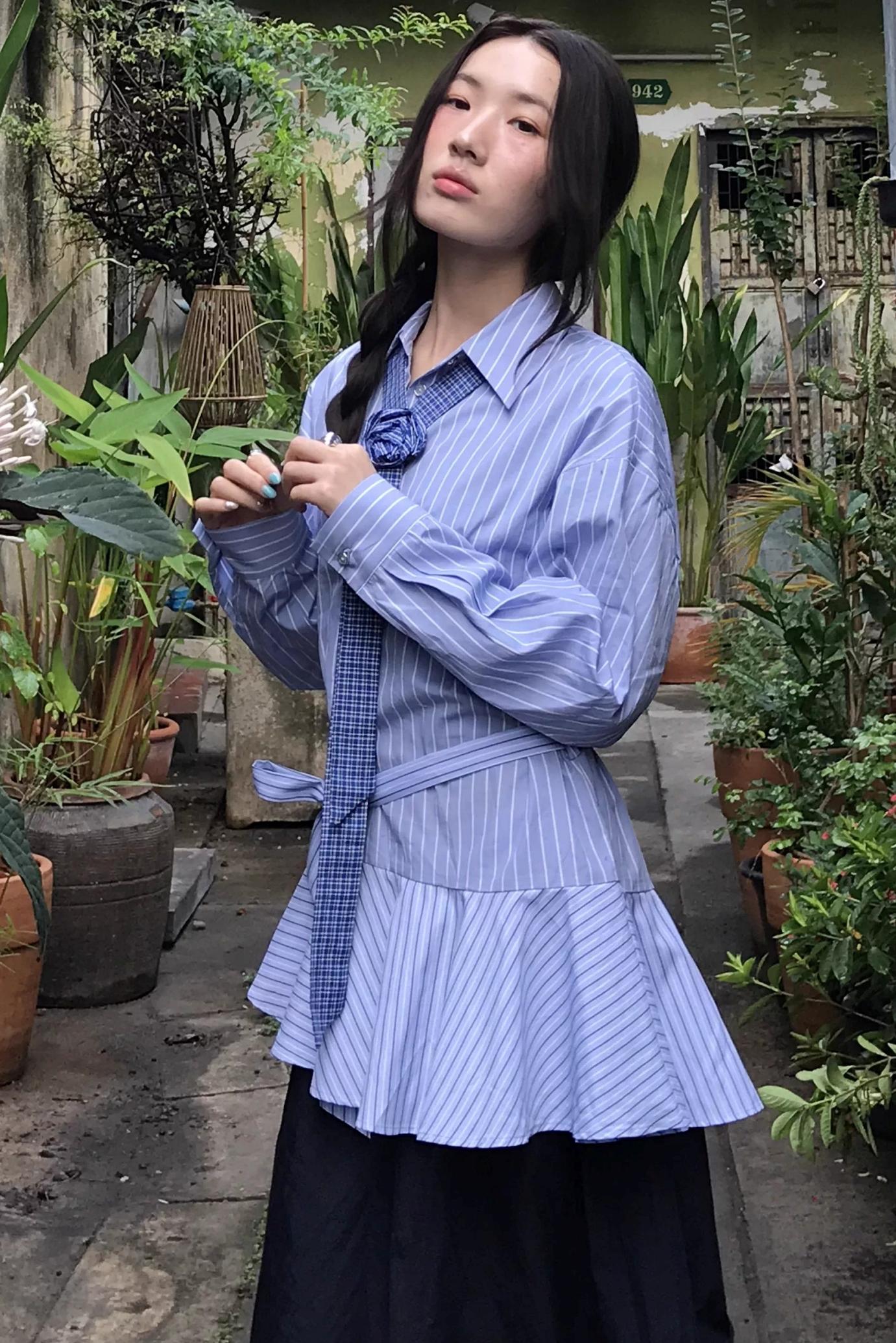 Layered Wave Stripes Dress