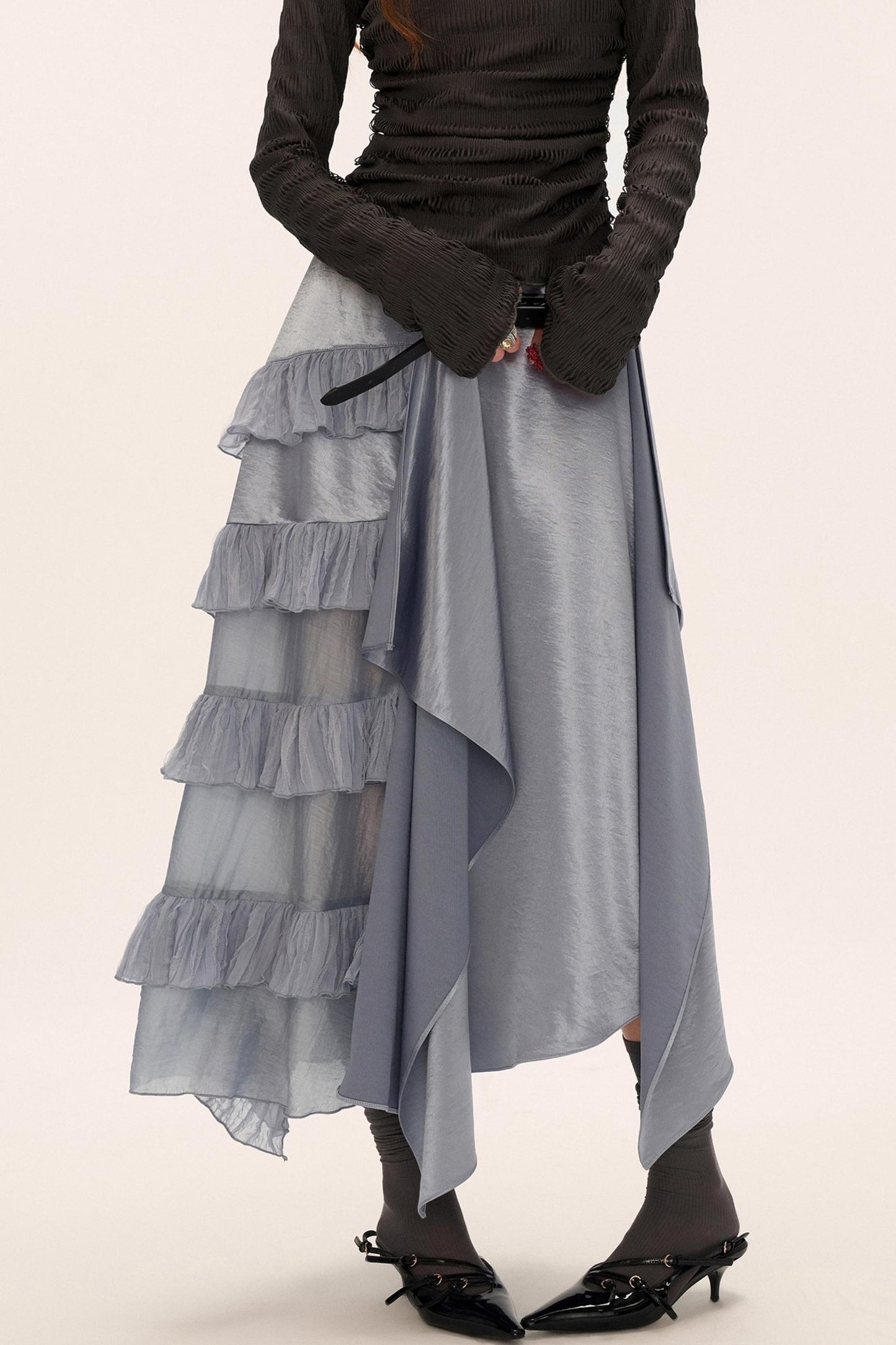 Micro-Sheer Long Skirt