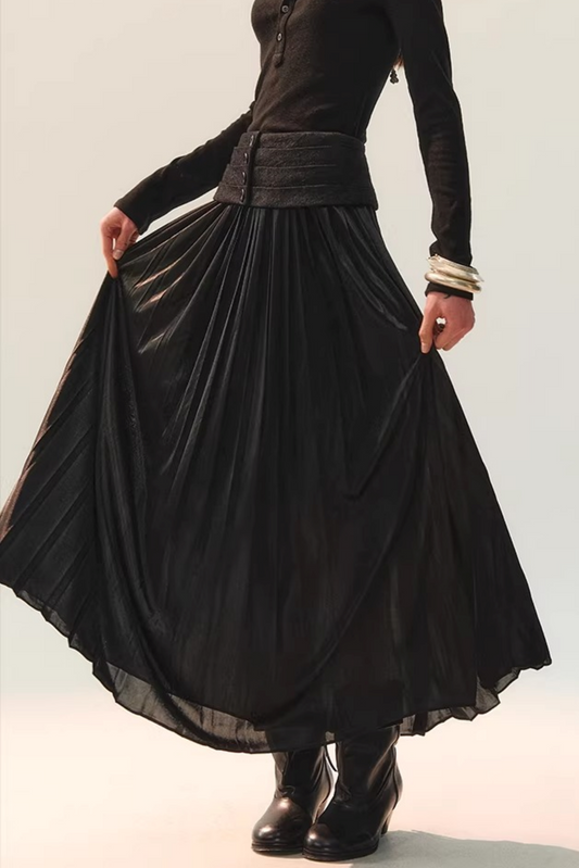 Jupe drapée bicolore