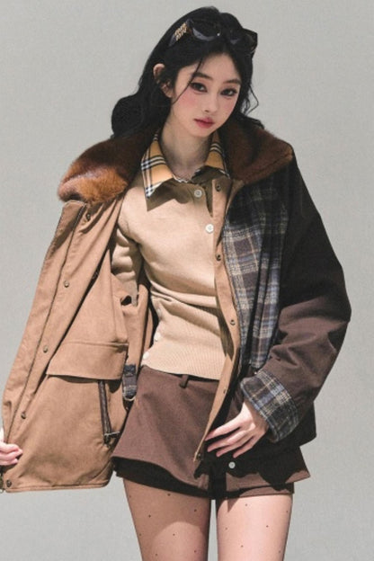 Fake Two Korean Long-Sleeve Knit Top