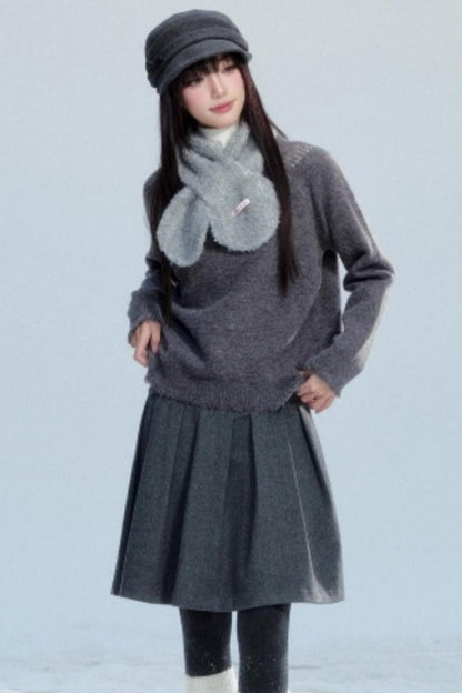 Fringed Raw Edge Sweater