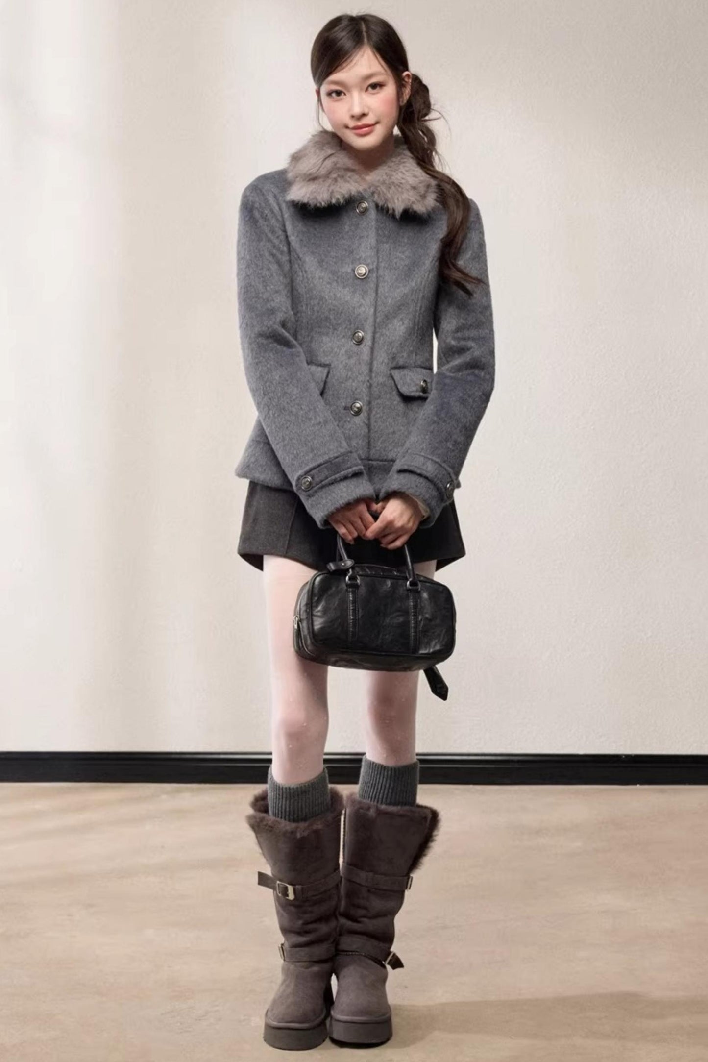 Single-Breasted Woolen Jacket