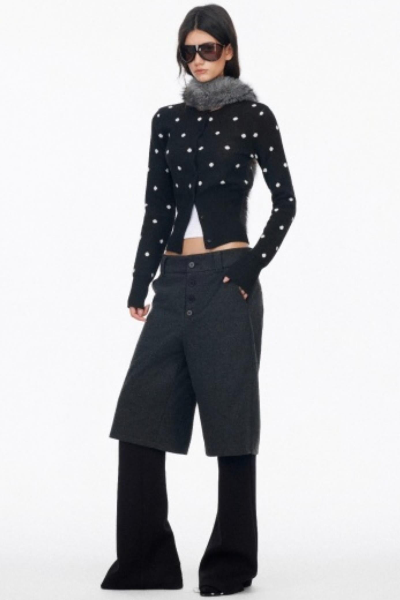 Vintage Polka Dot Base Knit Cardigan