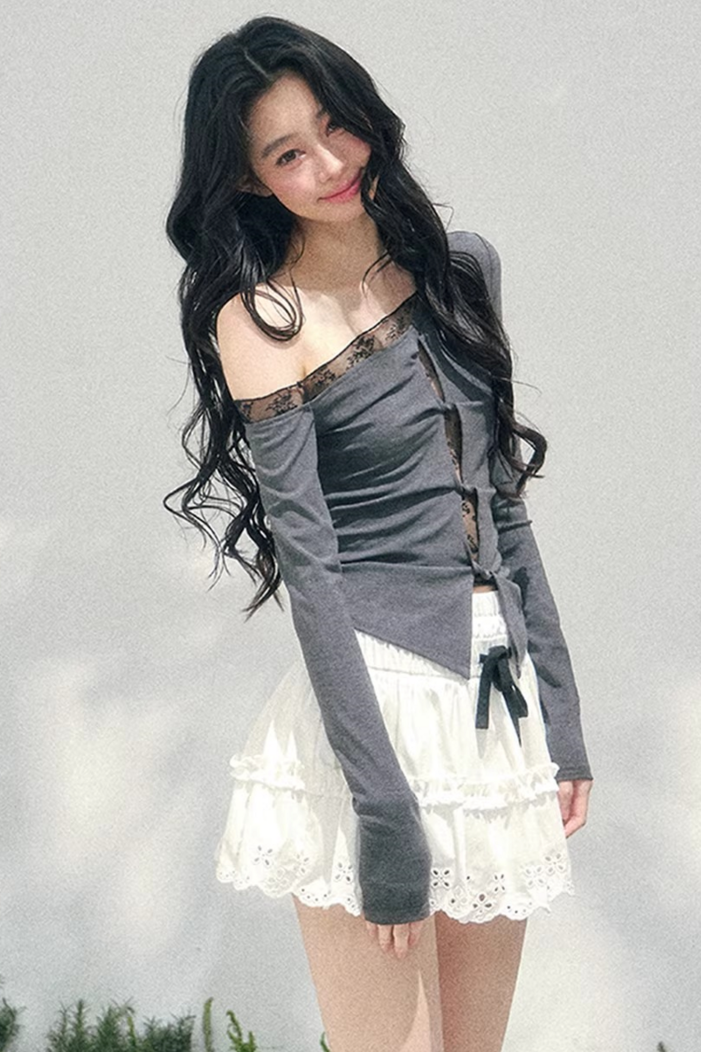 Spring White Half-Skirt