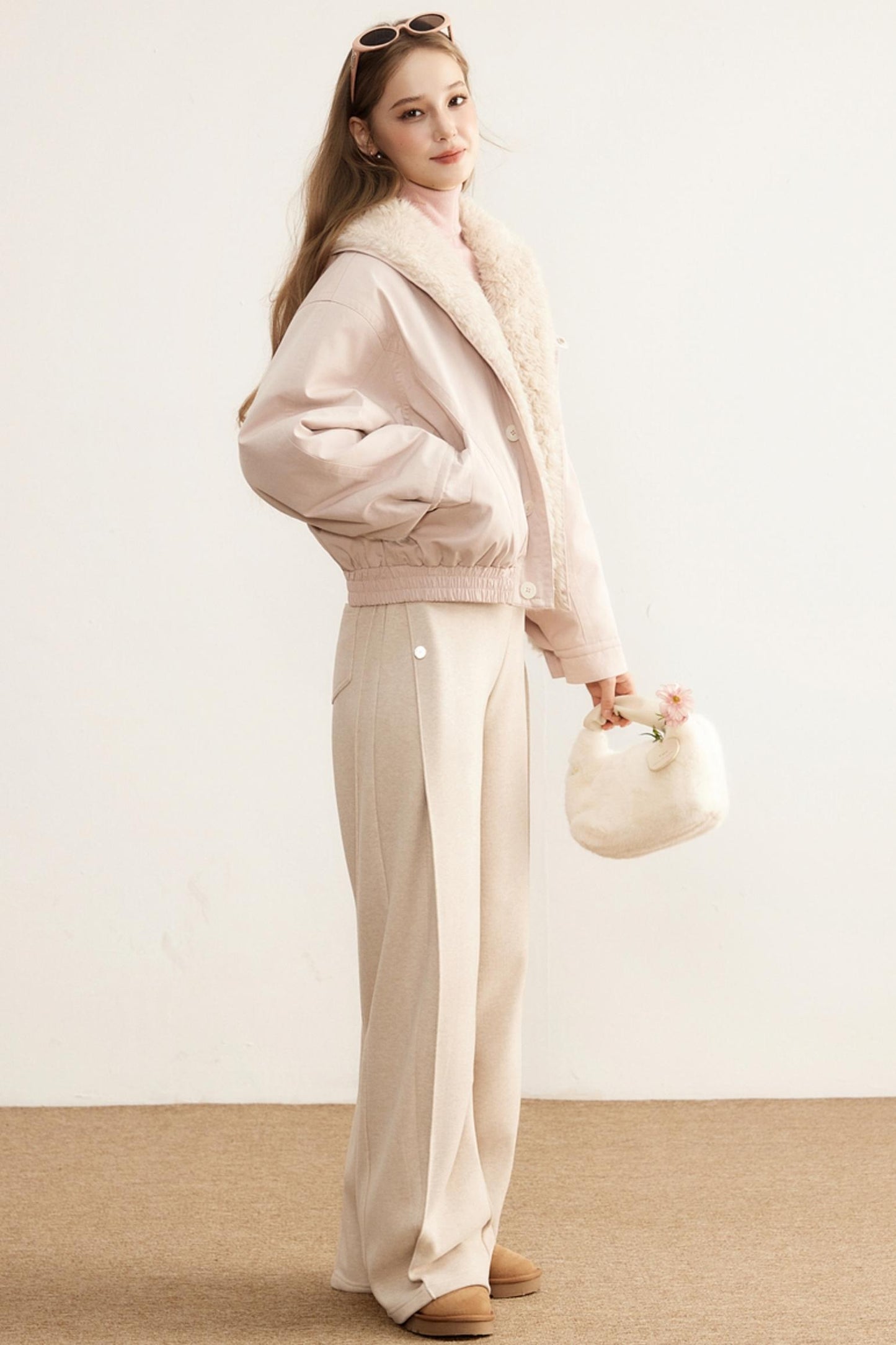 Winter Composite Fleece Wide-Leg Pants