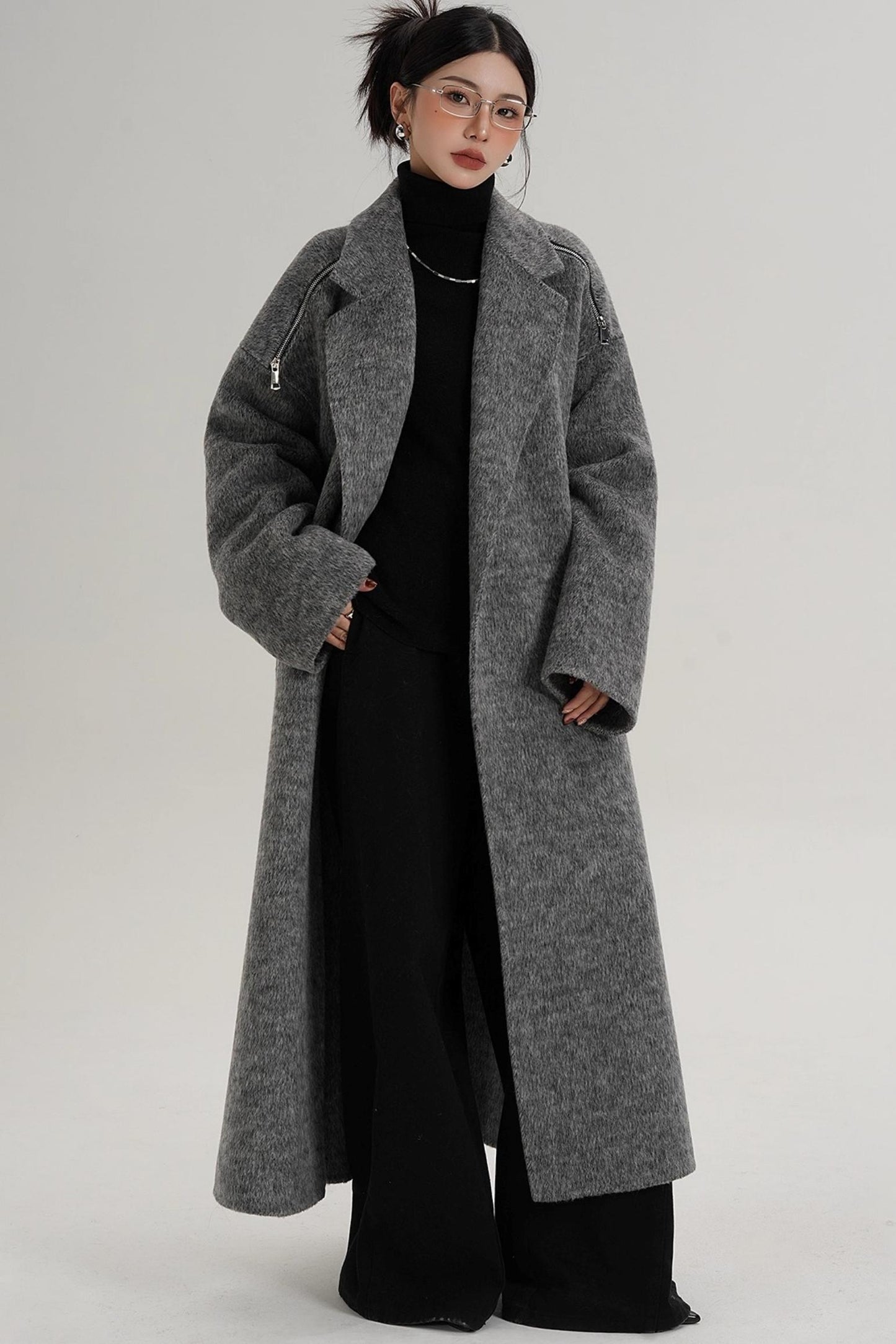 Elegant Shoulder Wool Coat