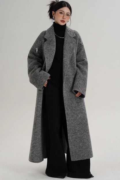 Elegant Shoulder Wool Coat