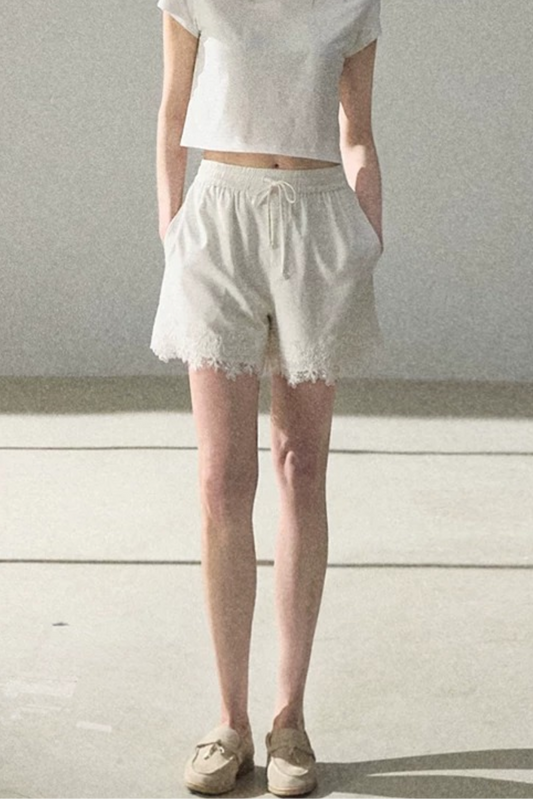 Lyocell Lace Wide-Leg Pants