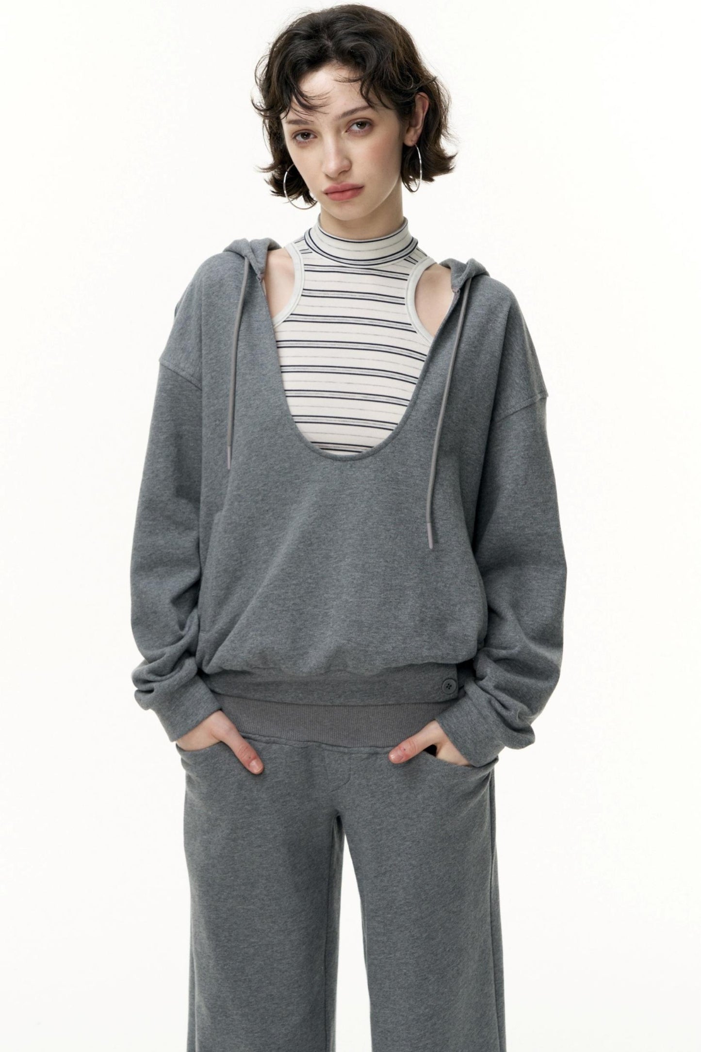 Layered Hooded Sweatshirt Set-Up