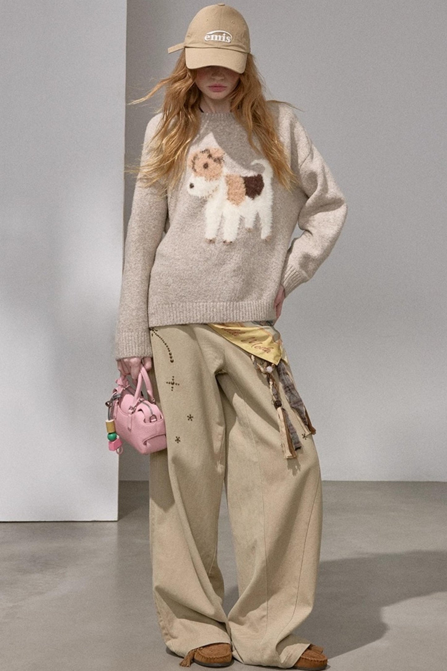 Puppy Jacquard Cloud Sweater