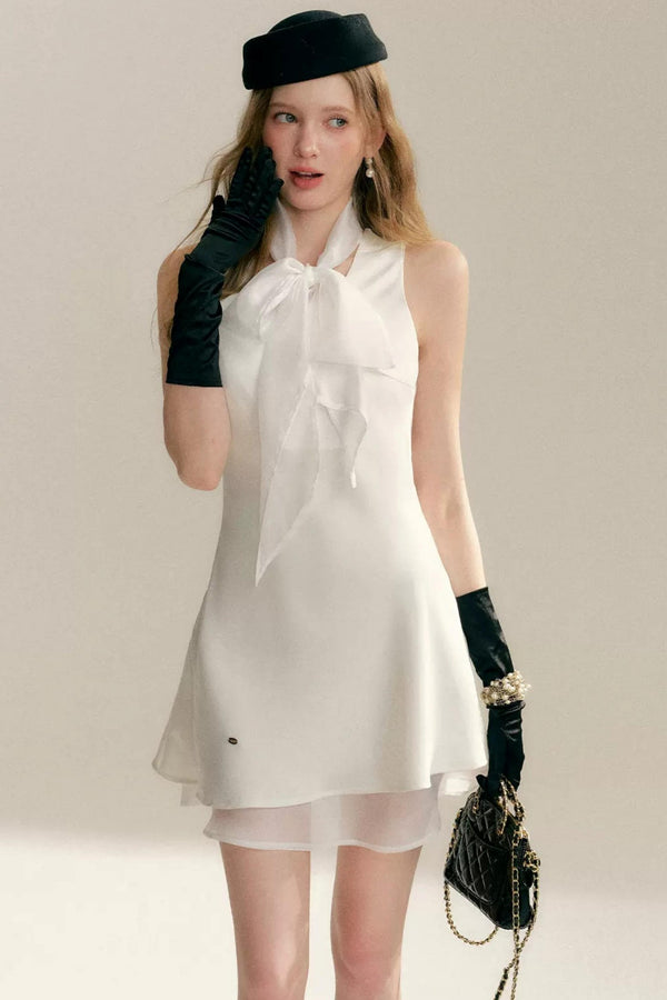Acetate Halter Cape Dress Set-Up