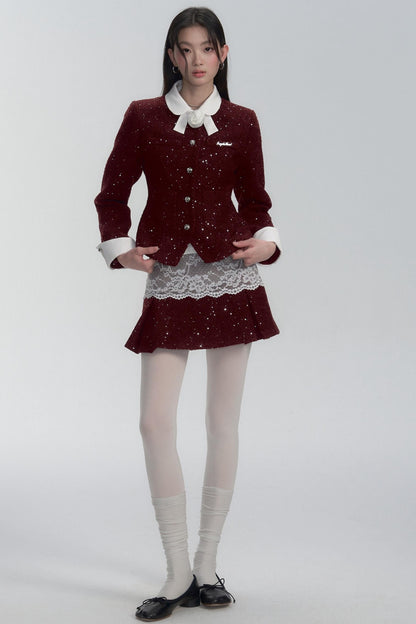 Festliches Hemd mit Diamantbesatz und Rock-Set 