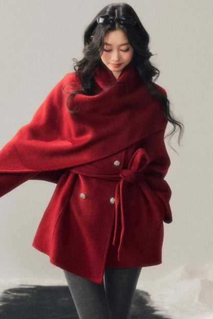 Winter Plaid Wool Coat