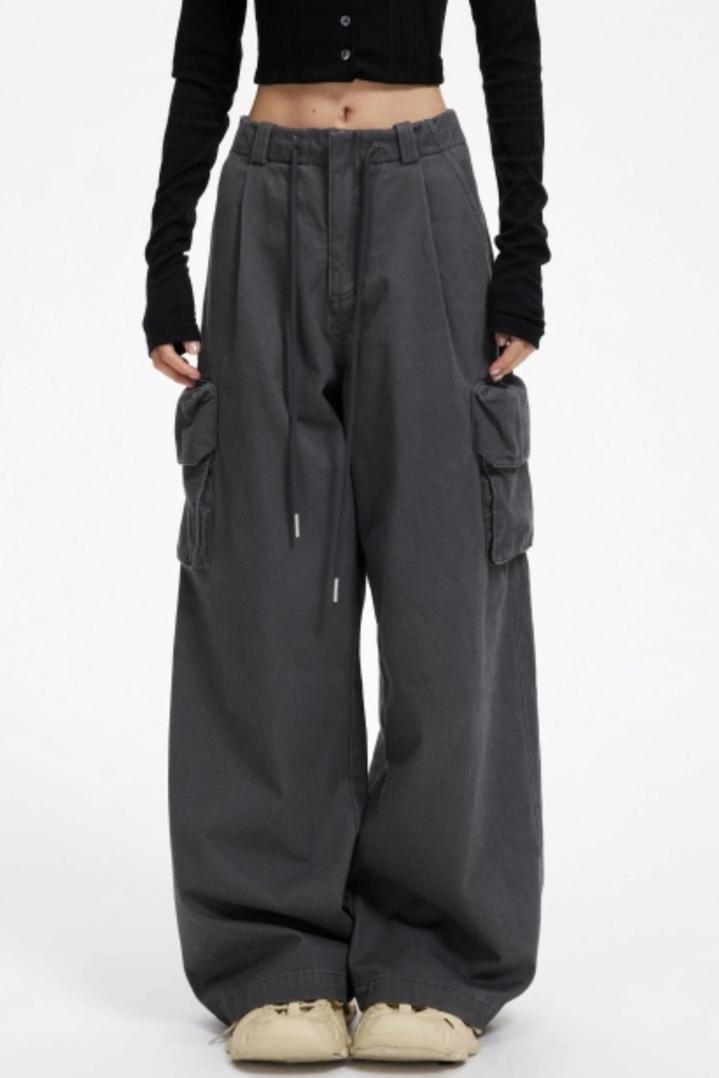 Vintage Drawstring Loose Cargo Pants