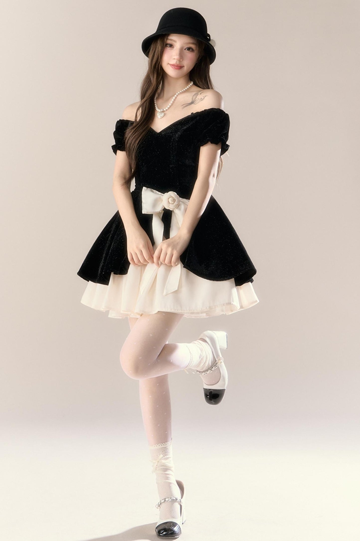 Midnight Camellia Dress