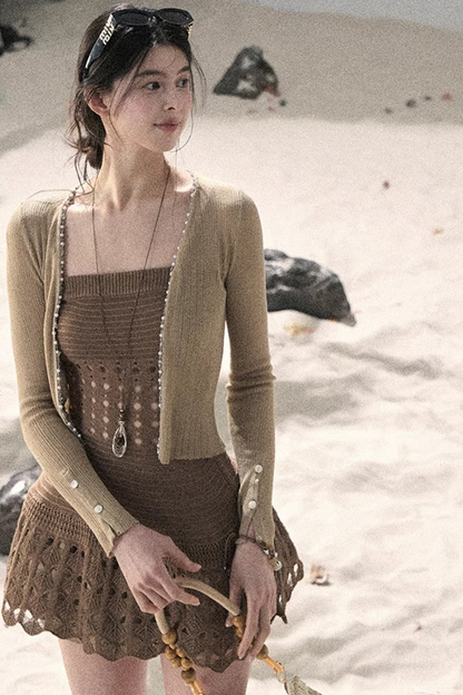 Knitted Hollow-Out Summer Top