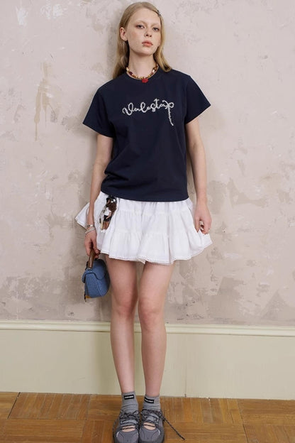 Embroidered Silk Tee