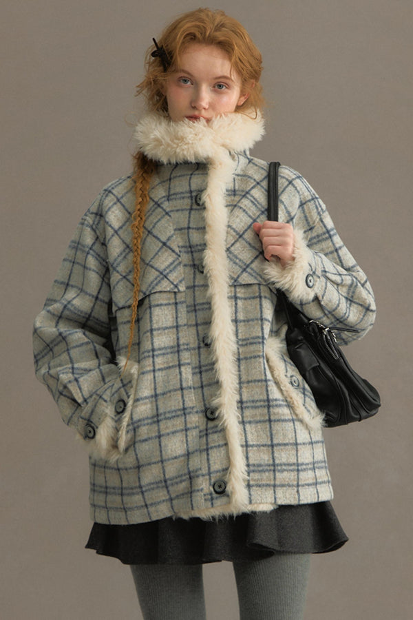 Fuji Plaid Woolen Jacket