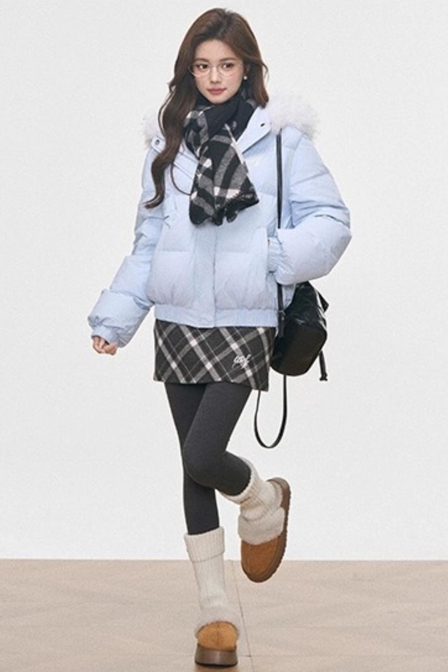 Hooded Cotton Collar Jacket Set-Up