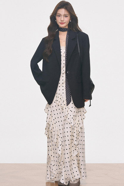 Polka Dot Commuter Dress Set-Up