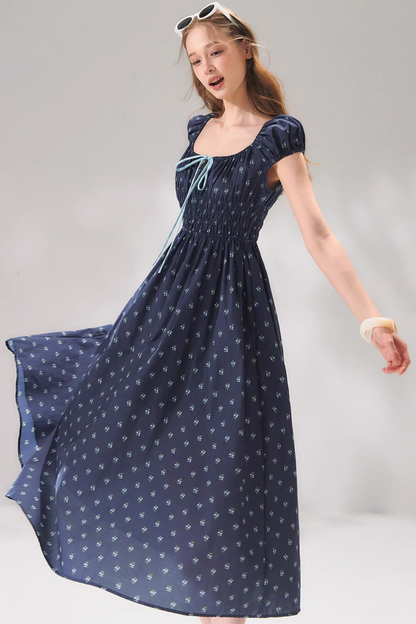 Floral Bow Long Dress