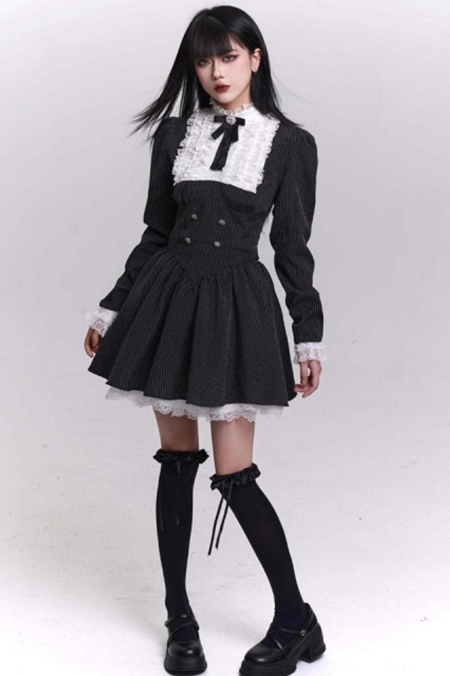 Medieval Striped Gothic Dress