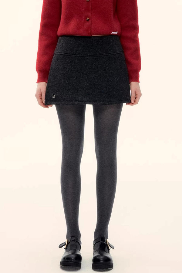 Faux Wool A-Line Skirt