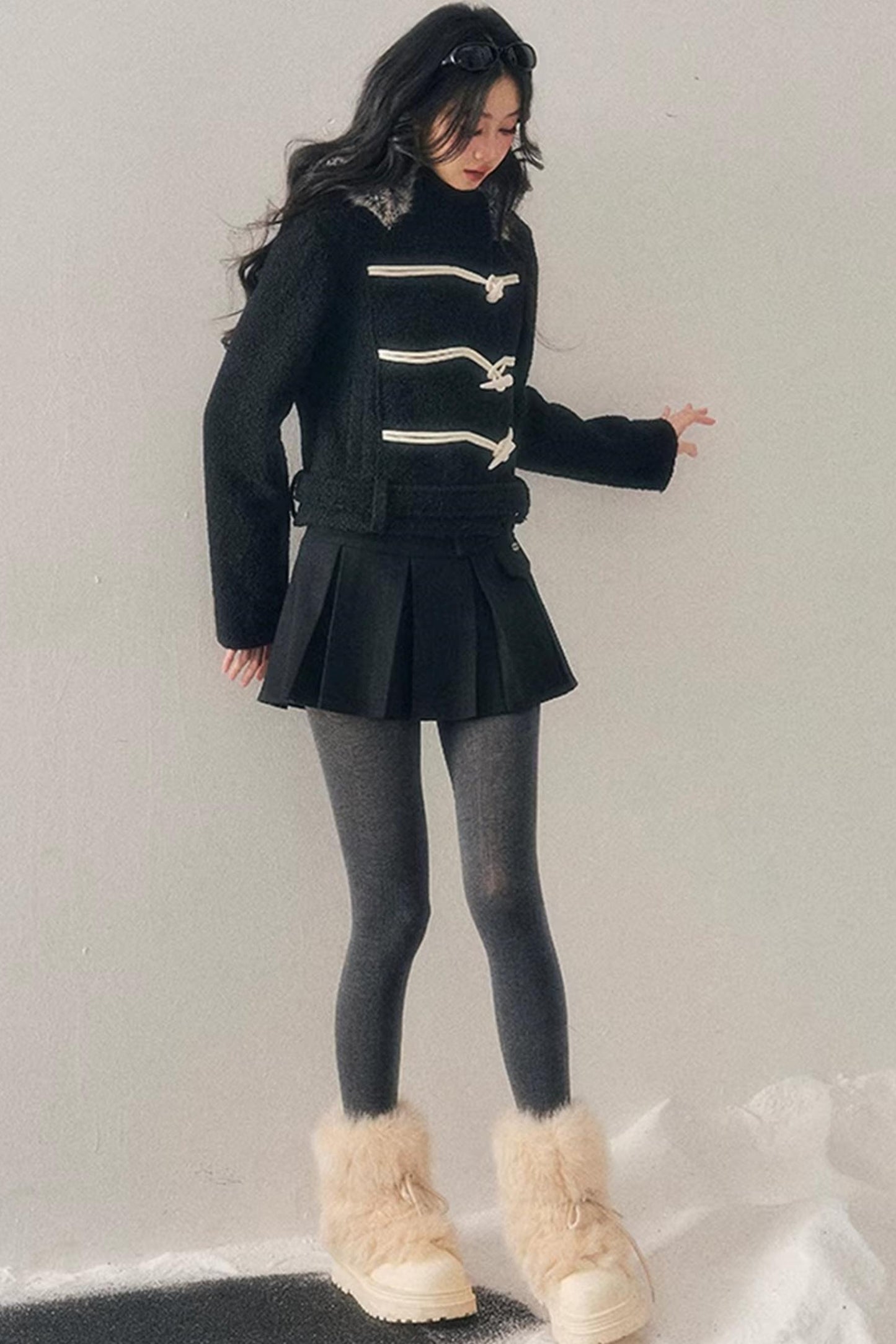 French Woolen Hooded Coat