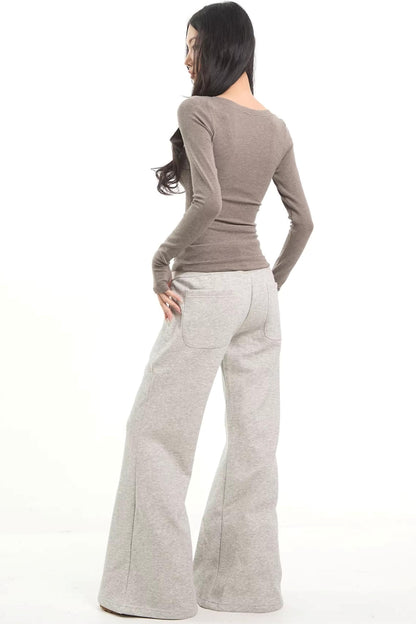 Leopard Print Patchwork Flared Pants