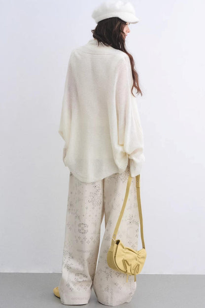 Lyocell Paisley Wide-Leg Pants