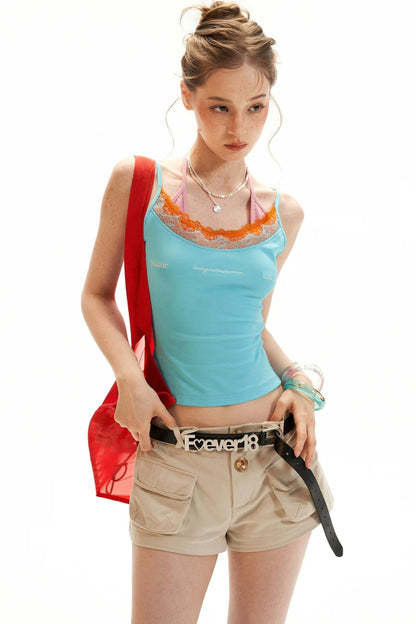 Embroidered Faux Three-Piece Camisole