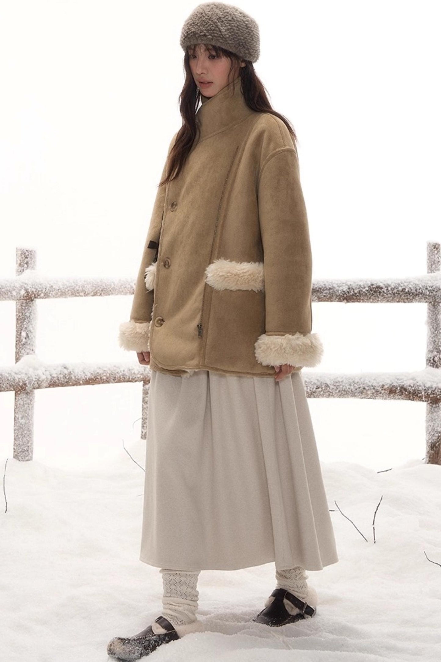 Reversible Leather Fur Coat