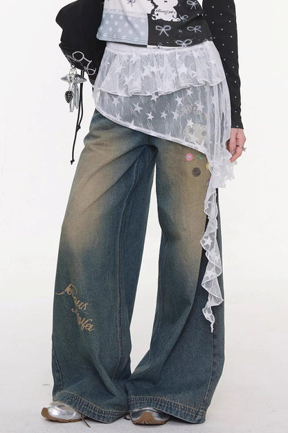 Star Lace Layered Skirt