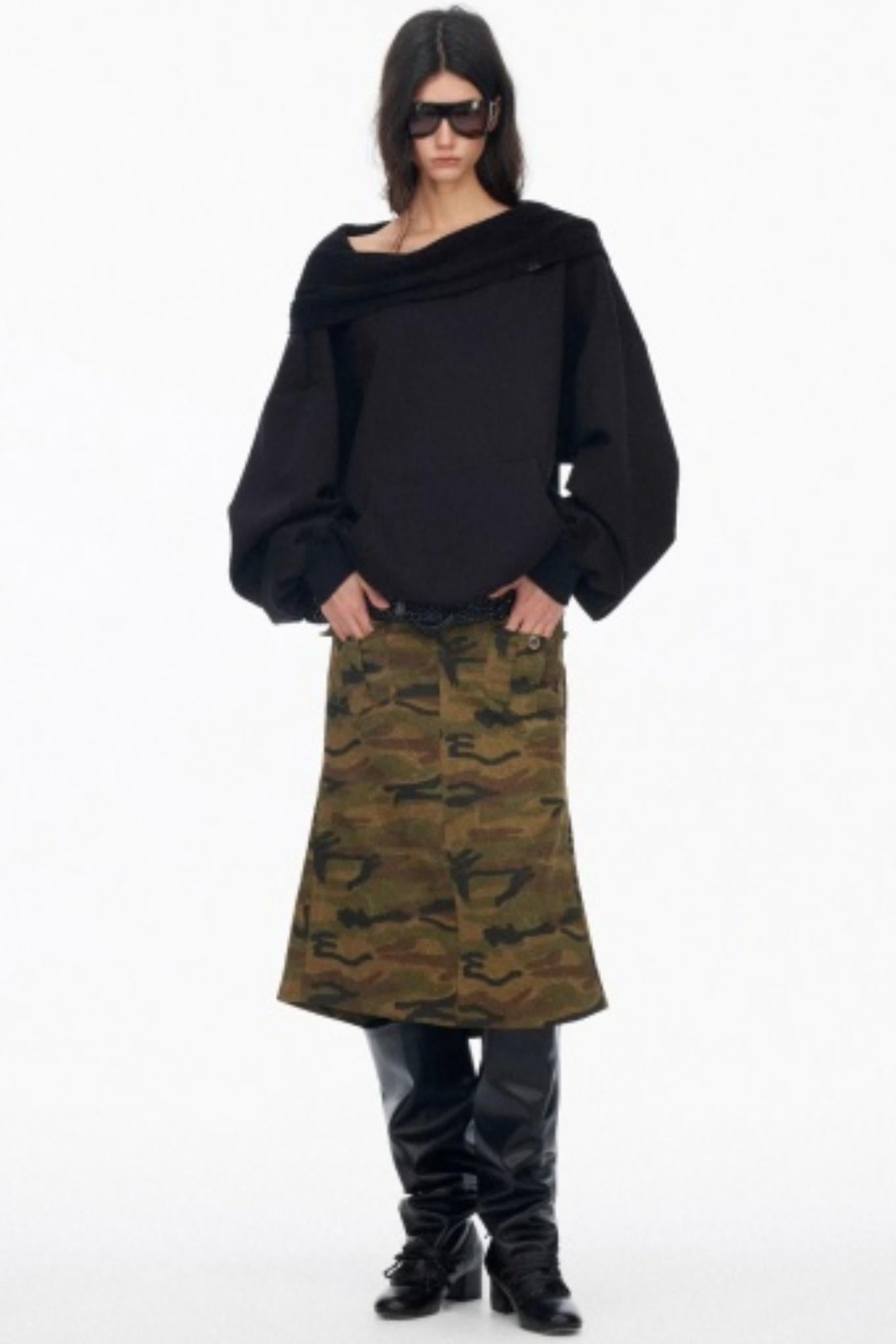 Vintage Camouflage Slimming Mermaid Skirt