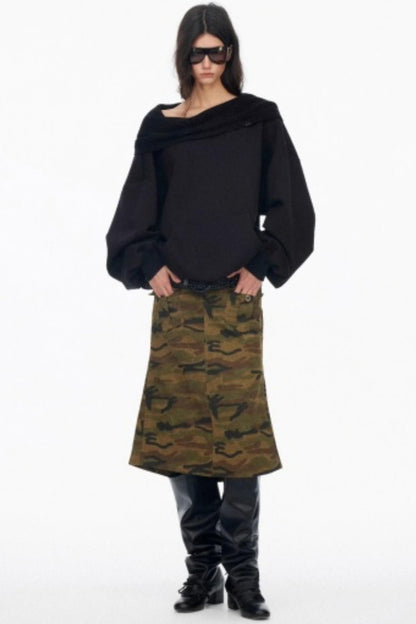 Vintage Camouflage Slimming Mermaid Skirt