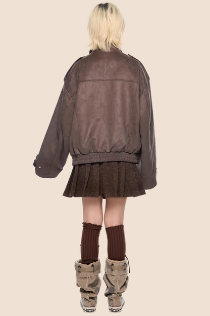 Maillard Faux Suede Retro Jacket