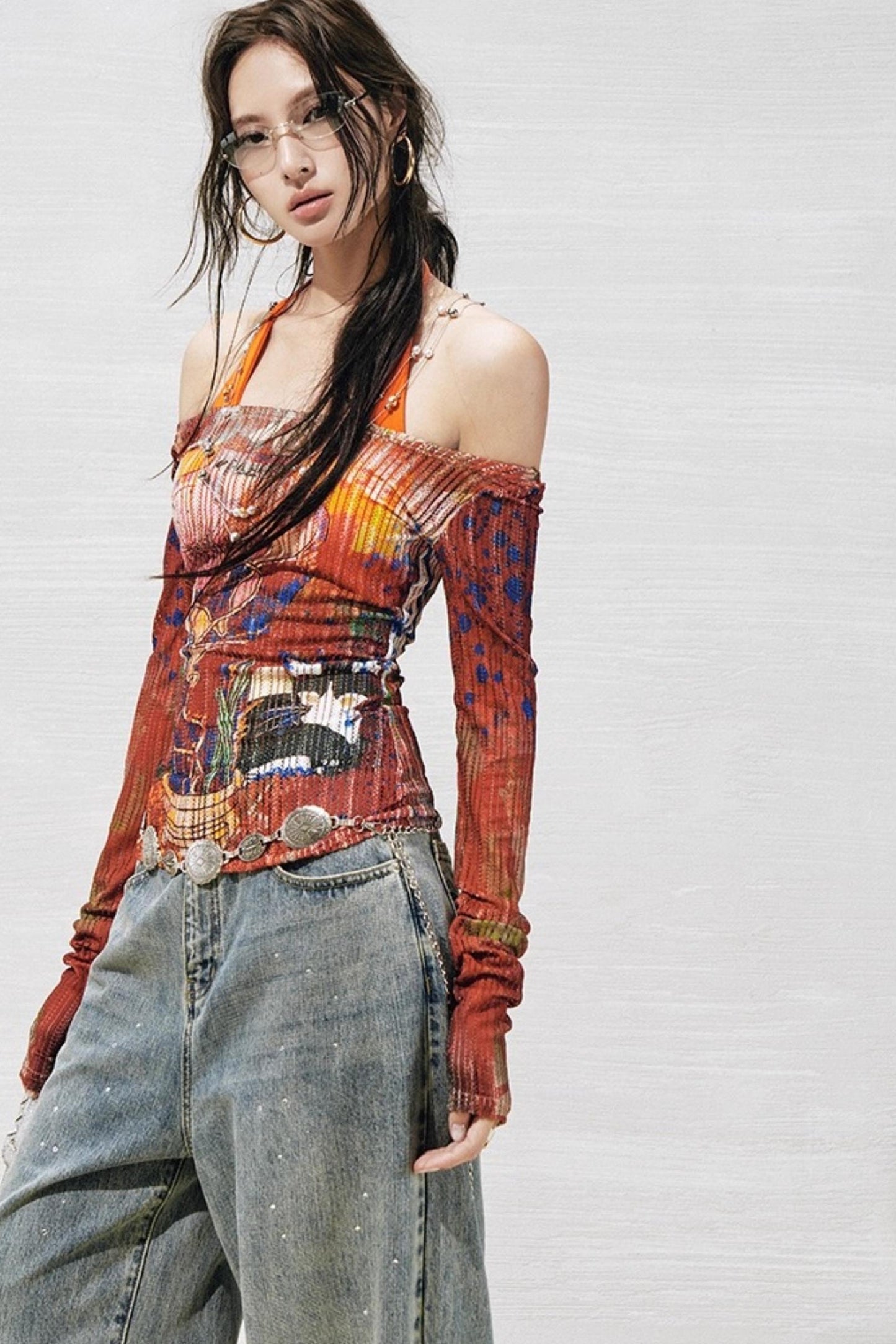 Floral One-Shoulder Base Layer