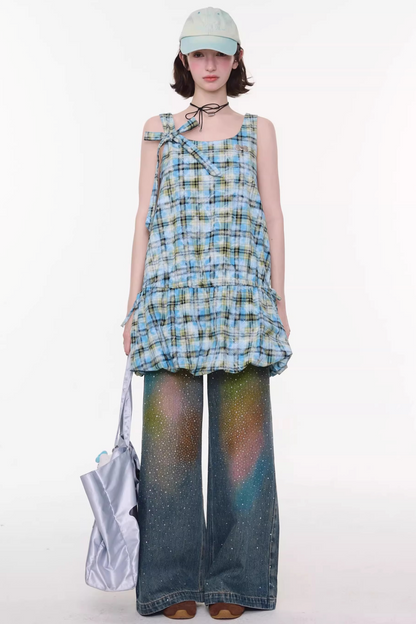 Gradient Rainbow Denim Pants