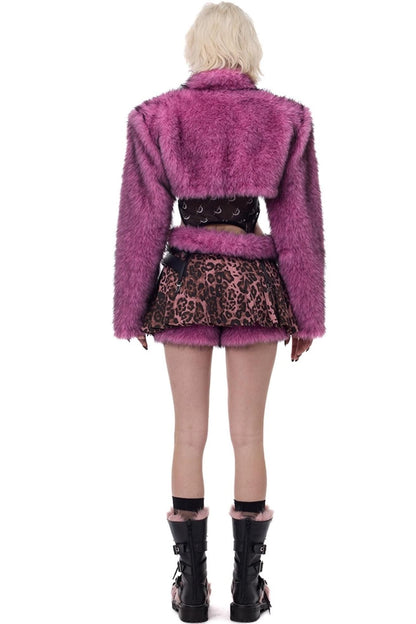 Pink Leopard Ultra-Short Skirt Pants